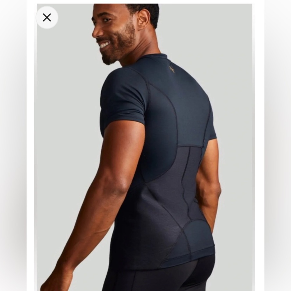 Tommie Copper back support Black Athletic Compression Top EUC